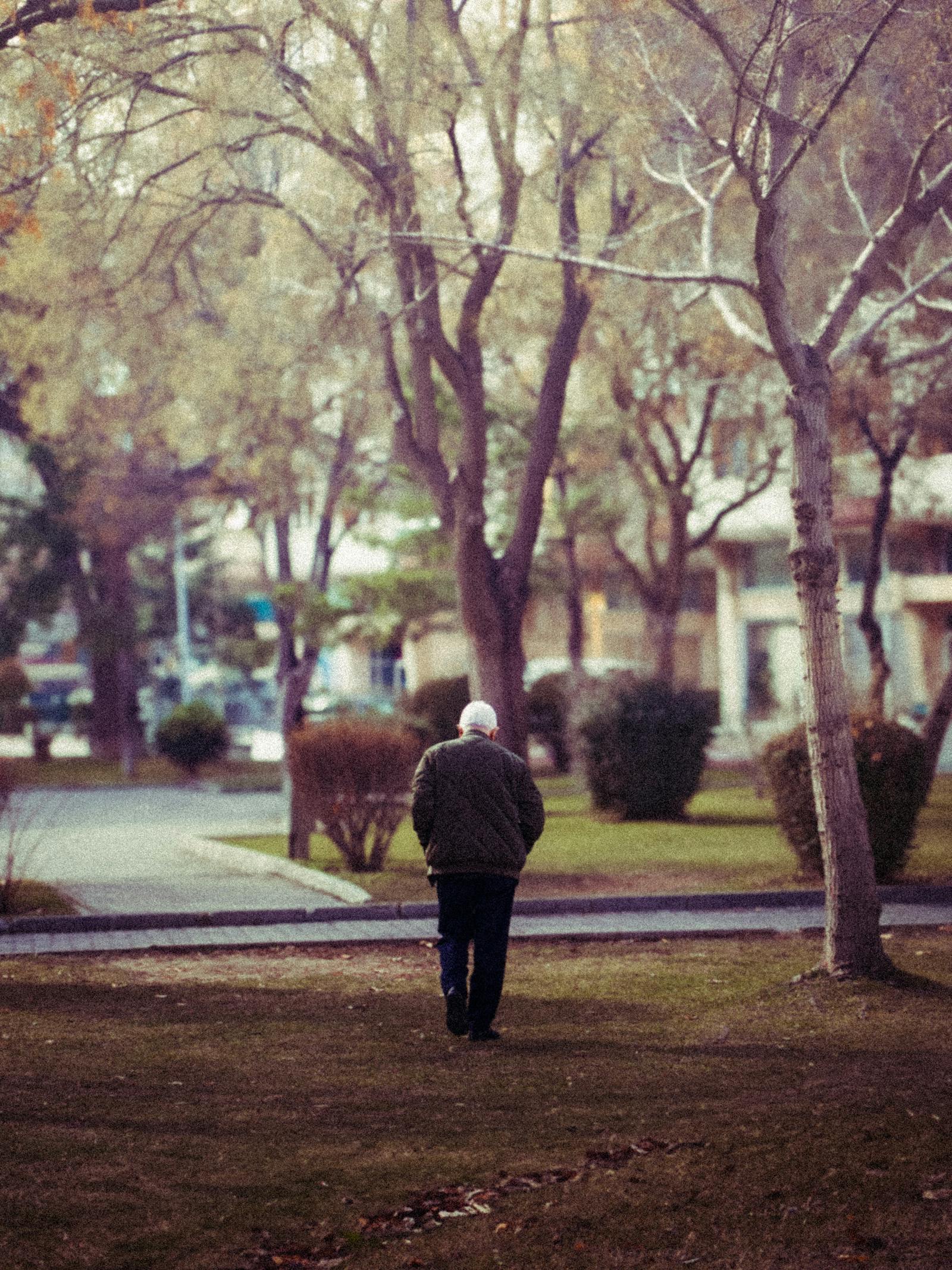 Adulto mais velho exercitando-se com halteres leves de forma controlada